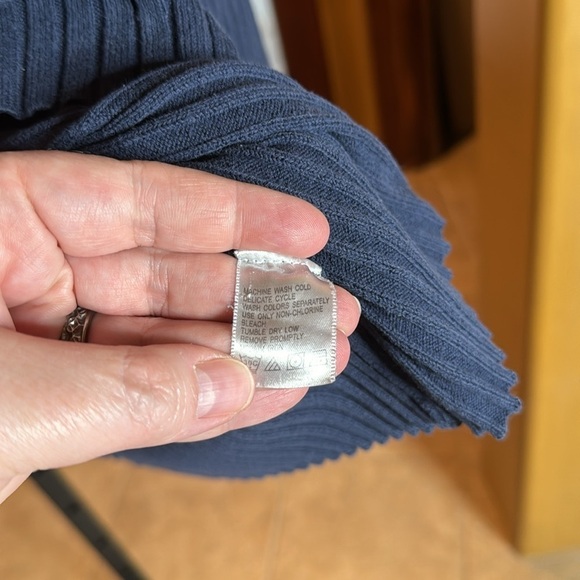 JL Studio Jessica London Navy Blue Ribbed 100% Cotton Turtleneck Sweater Size 1X - Picture 5 of 8